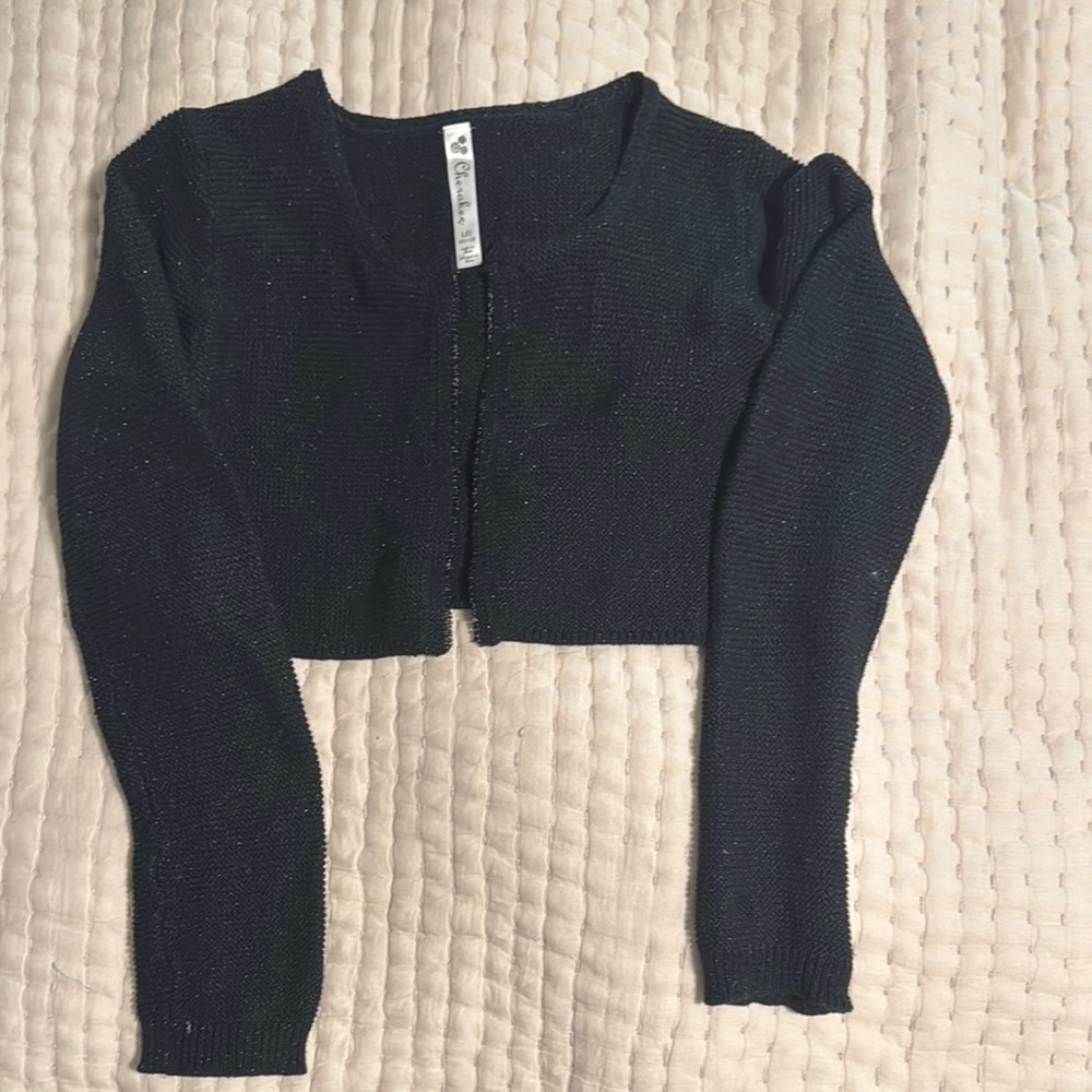 Black Cropped Cardigan